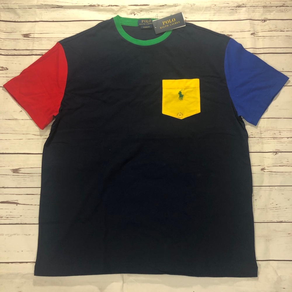 Polo Ralph Lauren Color Block Pony Logo T Shirt